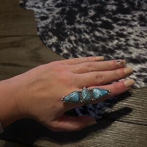 Turquoise Silver Statement Ring